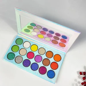 18 Shades Colorful Cream Eyeshadow Palette, Full Shimmer Mud Texture Highly Pigmented Long Lasting Eye Makeup