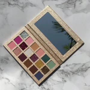 18 Shades Desert Gold Cream Eyeshadow Palette, Mermaid Shimmer Mud Texture Pigmented Eye Makeup Palette for Daily & Party Looks