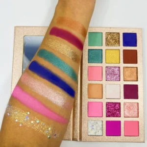 18 Shades Desert Gold Cream Eyeshadow Palette, Mermaid Shimmer Mud Texture Pigmented Eye Makeup Palette for Daily & Party Looks