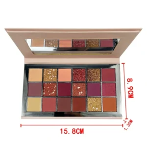 18 Shades Desert Rose Eyeshadow Palette, Matte Shimmer Earth Tone Pigmented Eye Makeup for Wholesale