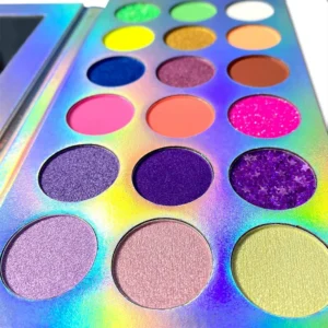 18 Shades Luminous Fluorescent Rainbow Eyeshadow Palette, Glitter Pigmented Stage Party Eye Makeup