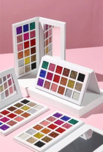 18 Shades Full Glitter Eyeshadow Palette, Highly Pigmented Shimmer Eye Makeup to Create Charming Eye Looks