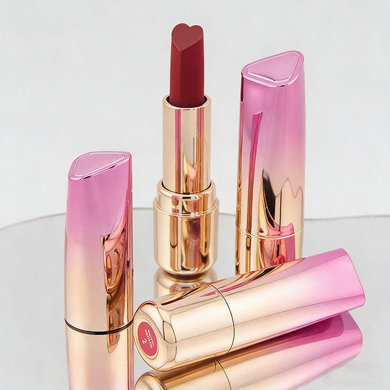 Warm Hearted Lipstick 6 Color Natural Moisturizing Lipstick Set Organic Olive Oil & Shea Butter Smooth Lips Vitamin Packed