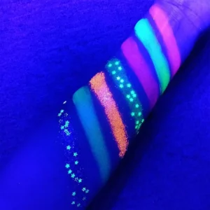 24 Shades Luminous Neon Glitter Eyeshadow Palette, Fluorescent Pigmented Stage Party Eye Makeup