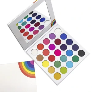 25 Shades Pure White Rainbow Eyeshadow Palette, Matte & Shimmer Combined Highly Pigmented Eye Makeup