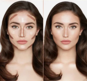 2 In 1 Waterproof Contour Concealer Stick with Brush, 3D Facial Sculpting Brightening Blemish Cover Makeup