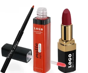 3 In 1 Retractable Matte Non-Transfer Lipstick Lip Gloss & Lip Liner Long Wear Cup Proof Lip Makeup Set