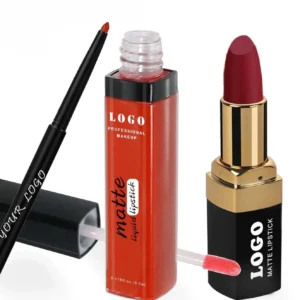 3 In 1 Retractable Matte Non-Transfer Lipstick Lip Gloss & Lip Liner Long Wear Cup Proof Lip Makeup Set