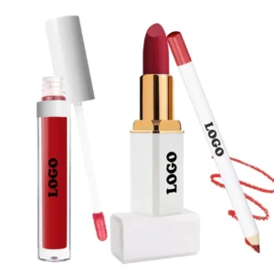 Velvet Matte 3 Pcs Lip Makeup Kit, Fade Resistant Non-transfer Lipstick & Lip Liner Long Wear Lip Cosmetic Set