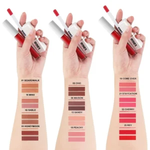 Velvet Matte 3 Pcs Lip Makeup Kit, Fade Resistant Non-transfer Lipstick & Lip Liner Long Wear Lip Cosmetic Set