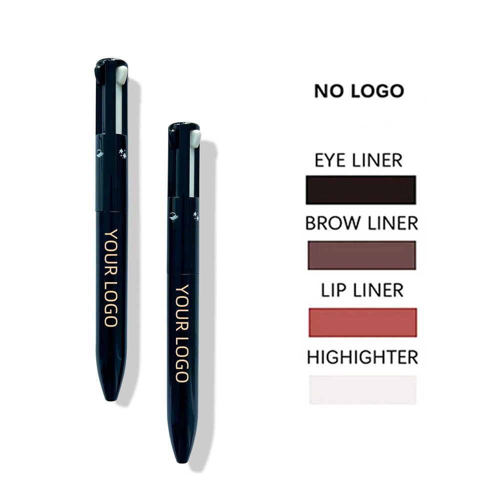 4 In 1 Portable Makeup Pen, Multi-purpose Lip Liner, Highlighter, Eyeliner and Eyebrow Definer Beauty Tool