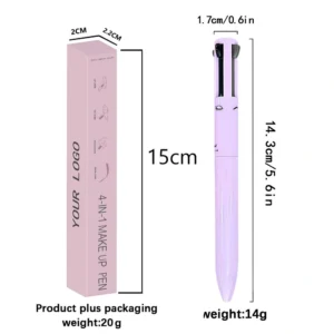 4 in 1 Multi Makeup Pen, All-in-One Lip Liner, Highlighter, Eyeliner & Eyebrow Pencil Portable Beauty Cosmetic Tool