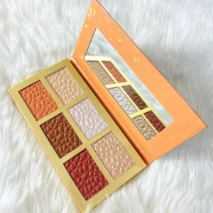 6 Color Blush & Highlighter Combination Palette, Long Lasting 3D Face Contour Brightening Side Shadow Facial Makeup