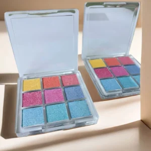 9 Shades Chameleon Iridescent Diamond Glitter Eyeshadow, Smudge Resistant High Pigment Shifting Eye Makeup