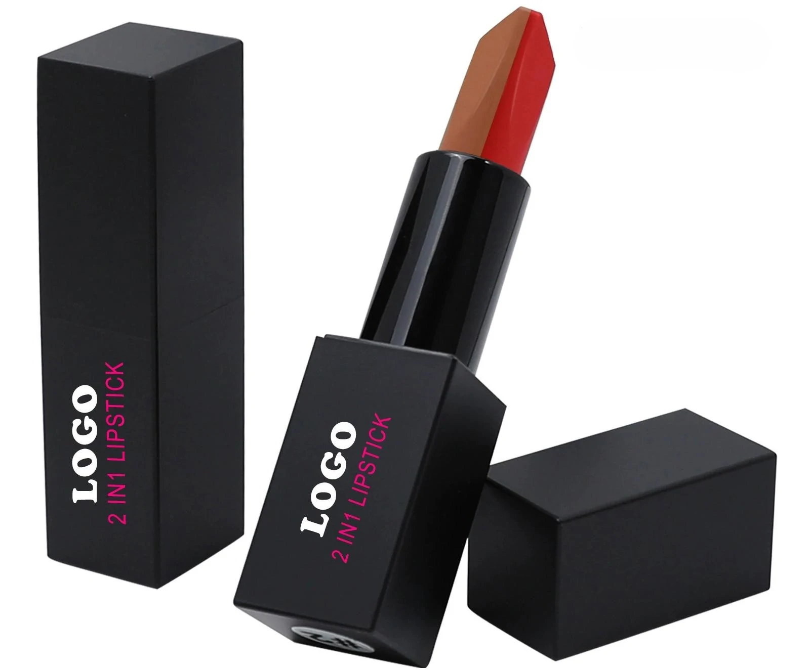 Custom Private Label No Logo 2 Shades Waterproof Color Lock Matte Long Wear Lipstick