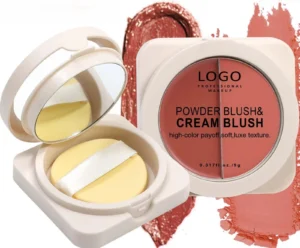 Custom Private Label No Logo 2-in-1 Multi-Use Cream Blush Palette, Highly Pigmented Long-Lasting Complexion Boosting Facial Rouge