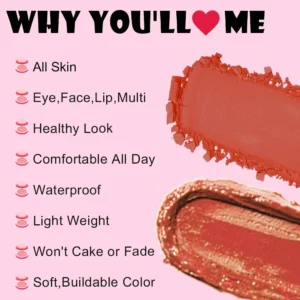 Custom Private Label No Logo 2-in-1 Multi-Use Cream Blush Palette, Highly Pigmented Long-Lasting Complexion Boosting Facial Rouge