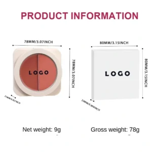 Custom Private Label No Logo 2-in-1 Multi-Use Cream Blush Palette, Highly Pigmented Long-Lasting Complexion Boosting Facial Rouge