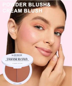 Custom Private Label No Logo 2 In 1 Cream Blush Palette, Highly Pigmented Long Lasting Natural Complexion Boosting Facial Rouge