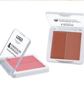 Custom Private Label No Logo 2 In 1 Multi-use Blush Powder & Cream Palette, Highly Pigmented Long Wear Natural Facial Rouge