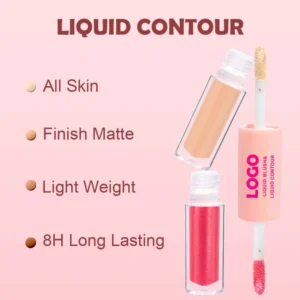Custom Private Label No Logo 2 In 1 Liquid Blush & Contour Concealer, Highly Pigmented Long Wear Facial Sculpting Makeup
