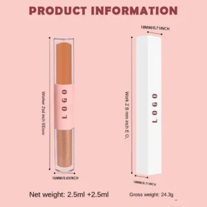 Custom Private Label No Logo 2-in-1 Liquid Highlighter & Contour, Concealing Brightening Dewy Skin Facial Sculpting Makeup