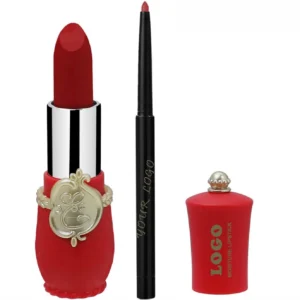Custom 2 In 1 Mirror Hydrating Lipstick & Lip Liner Set, Fade Resistant Long Wear Non-Transfer Lip Makeup Kit