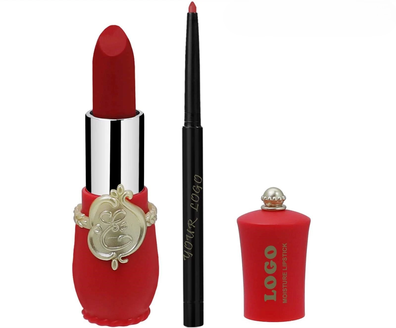 Custom 2 In 1 Mirror Hydrating Lipstick & Lip Liner Set, Fade Resistant Long Wear Non-Transfer Lip Makeup Kit