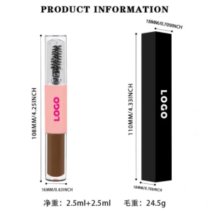 Custom 2-in-1 Clear Waterproof Eyebrow Setting Gel & Brow Tint, Sweat-Proof Smudge-Proof Fade-Resistant Long-Lasting Brow Styling