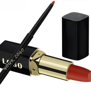 Custom Private Label No Logo 2 In 1 Waterproof Hydrating Lipstick & Lip Liner Lip Makeup Set