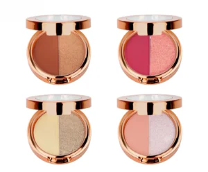 Custom 2 Shades Earth Tone Shimmer Fine Glitter Multi-use Eyeshadow Palette Daily Eye Makeup