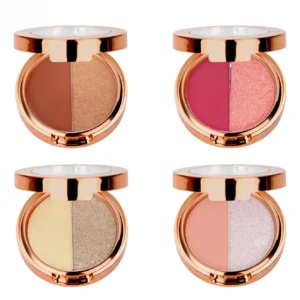 Custom 2 Shades Earth Tone Shimmer Fine Glitter Multi-use Eyeshadow Palette Daily Eye Makeup