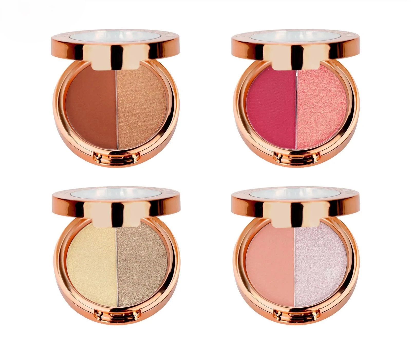 Custom 2 Shades Earth Tone Shimmer Fine Glitter Multi-use Eyeshadow Palette Daily Eye Makeup