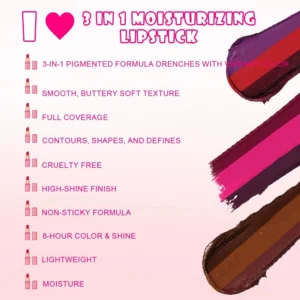 Custom Private Label No Logo 3 Shades Matte Non-transfer Long Lasting Lipstick Personalized Lip Makeup