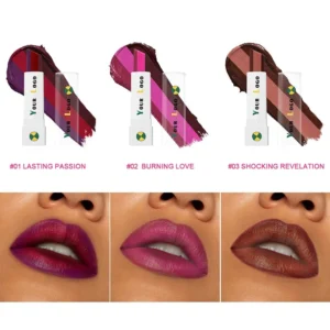 Custom Private Label No Logo 3 Shades Matte Non-transfer Long Lasting Lipstick Personalized Lip Makeup