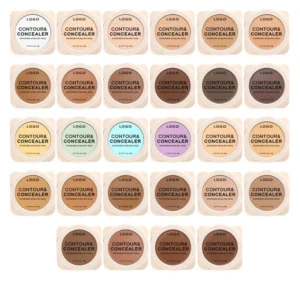 Custom Private Label No Logo Contour Concealer Cream Palette, Non-Caking Dark Circle Covering 3D Facial Sculpting Makeup