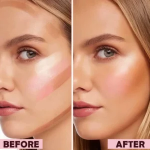 Custom Private Label No Logo 3-Shade All-in-One Highlight Contour Blush Cream Palette, Waterproof Highly Pigmented Long-Lasting Facial Makeup