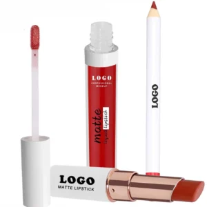 Customizable 3 In 1 Matte Non-transfer Lipstick Lip Gloss Lip Liner Complete Lip Makeup Set