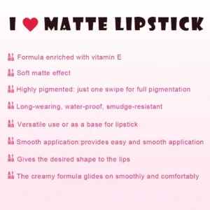 Custom 3-in-1 Matte Lipstick Lip Liner & Hydrating Lip Gloss Complete Long-Lasting Lip Makeup Set