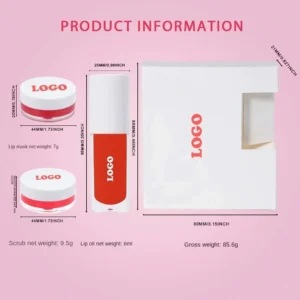Custom 3 In 1 Lip Care Set Includes Sleeping Lip Mask, Exfoliating Lip Scrub & Hydrating Plumping Lip Oil for Dudu Lips