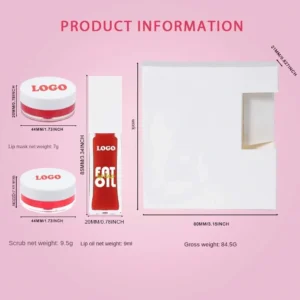 Custom DIY 3 In 1 Lip Care Set with Lip Oil, Sleeping Lip Mask & Exfoliating Lip Scrub for Nourishing Lip Treatment