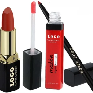 Customizable 3 In 1 Matte Non-transfer Lipstick Lip Gloss Lip Liner All-in-One Lip Makeup Kit