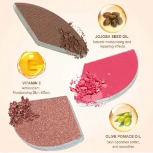 Custom Private Label No Logo 3 Shades All-in-One Highlight Contour Blush Palette, Highly Pigmented Long Wear Facial Makeup