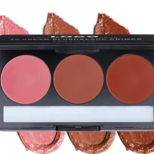 Custom Private Label No Logo 3-Shade Multi-Use Cream Blush Palette, Highly Pigmented Long-Lasting Natural Nude Facial Rouge