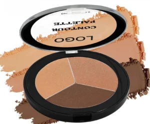 Custom Private Label No Logo 3 Shade Waterproof Sweat Proof Contour Palette, Highly Pigmented Long Wear 3D Facial Sculpting Makeup