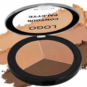 Custom Private Label No Logo 3 Shade Waterproof Sweat Proof Contour Palette, Highly Pigmented Long Wear 3D Facial Sculpting Makeup