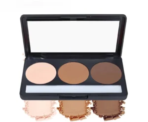 Custom Private Label No Logo 3 Shades Waterproof Sweat Proof Matte Contour Palette, Non-Caking Long Wear Facial Sculpting Makeup