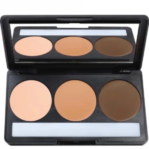 Custom Private Label No Logo 3-Shade Waterproof Sweat-Proof Contour Cream Palette, Highly Pigmented Long-Lasting 3D Facial Sculpting Makeup