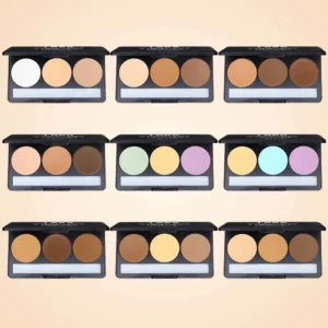 Custom Private Label No Logo 3-Shade Waterproof Sweat-Proof Contour Cream Palette, Highly Pigmented Long-Lasting 3D Facial Sculpting Makeup