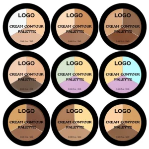 Custom Private Label No Logo 3 Shades Waterproof Sweat Proof Contour Cream, Highly Pigmented Long Wear Facial Sculpting Makeup